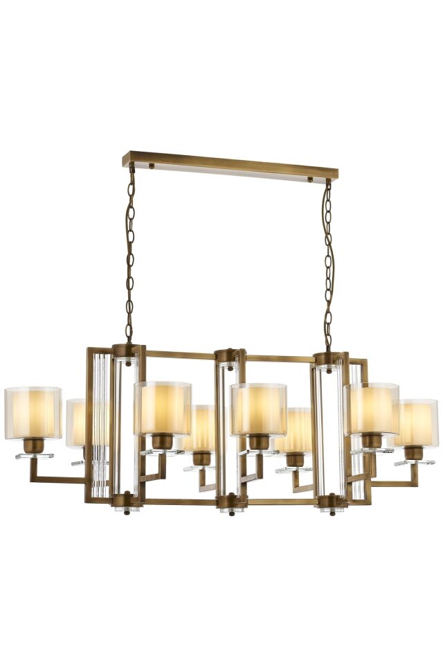 Beach Modern Avize E27 96W 110x60cm Metal Eskitme Avonni-AV-4285-8E-YM