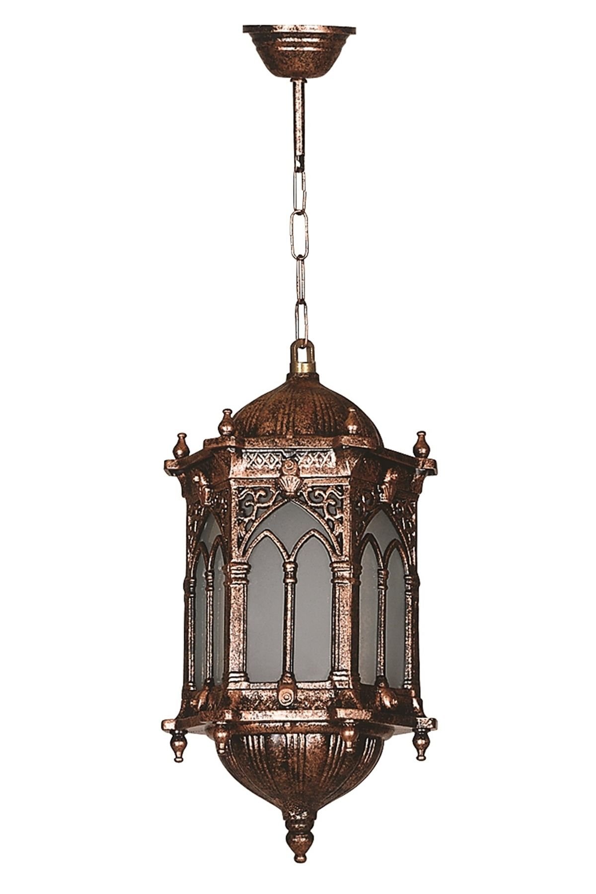 Bahçe Fenerleri E27 12W 20cm Alüminyum Kahverengi Dorbien-BFE-68051-BKR-M1-OP