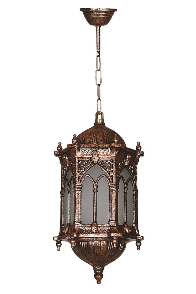Bahçe Fenerleri E27 12W 20cm Alüminyum Kahverengi Dorbien-BFE-68051-BKR-M1-OP