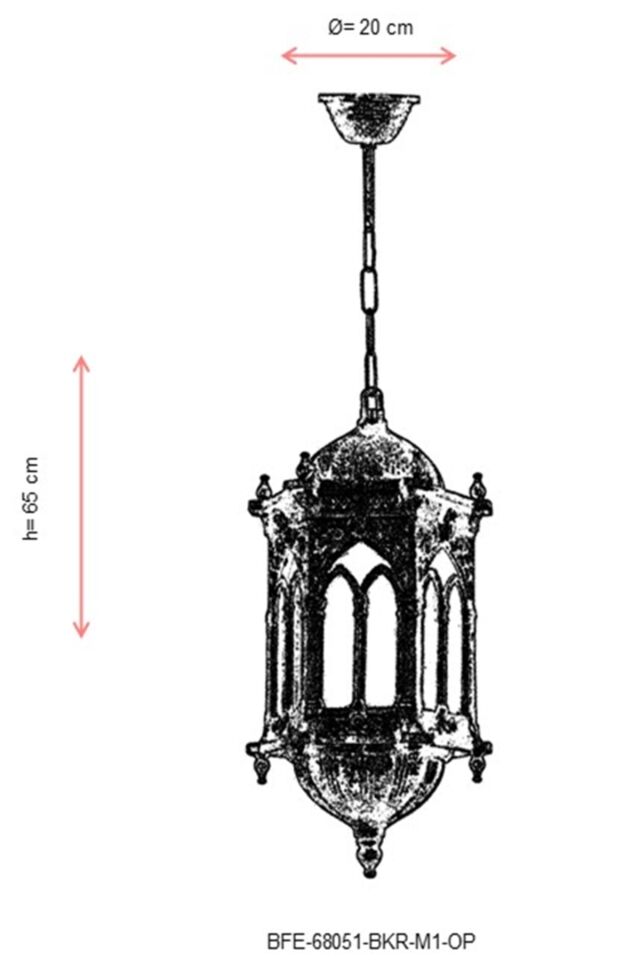 Bahçe Fenerleri E27 12W 20cm Alüminyum Kahverengi Dorbien-BFE-68051-BKR-M1-OP