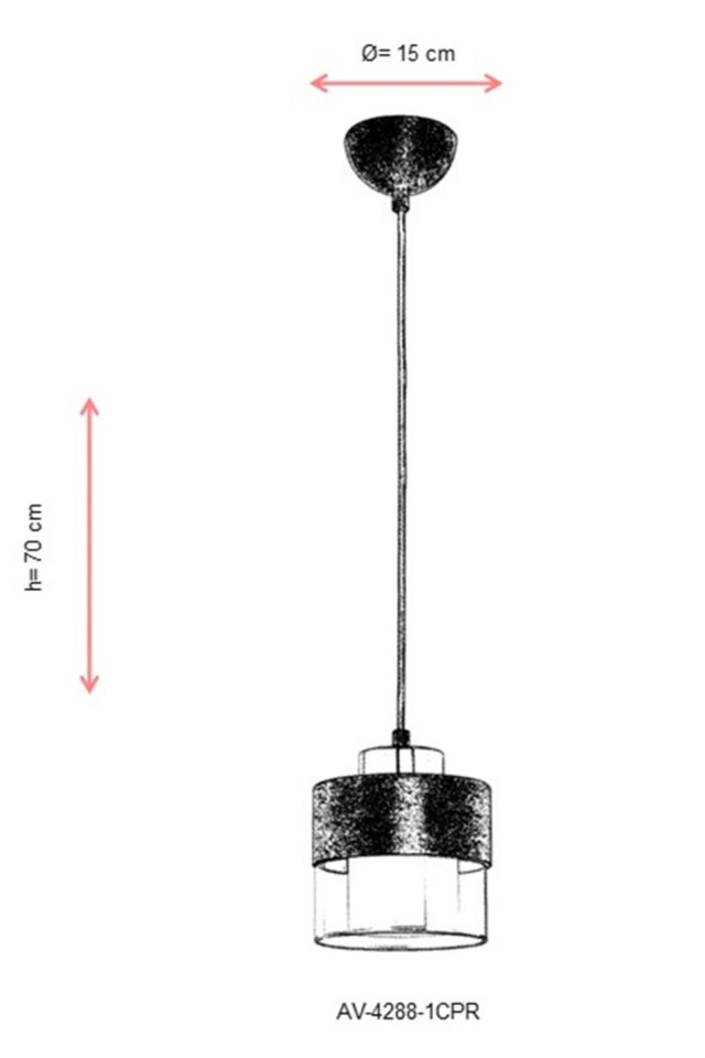 Cabin Modern Avize E27 12W 15cm Metal Bakır Patina Avonni-AV-4288-1CPR