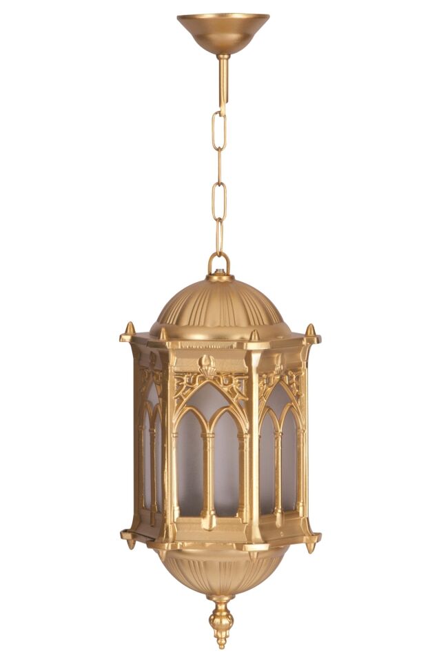 Bahçe Fenerleri E27 12W 20cm Alüminyum Sarı Dorbien-BFE-68051-BSA-OP