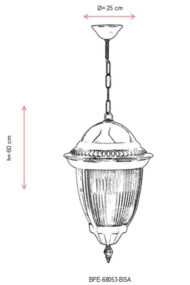Bahçe Fenerleri E27 12W 25cm Alüminyum Sarı Dorbien-BFE-68053-BSA