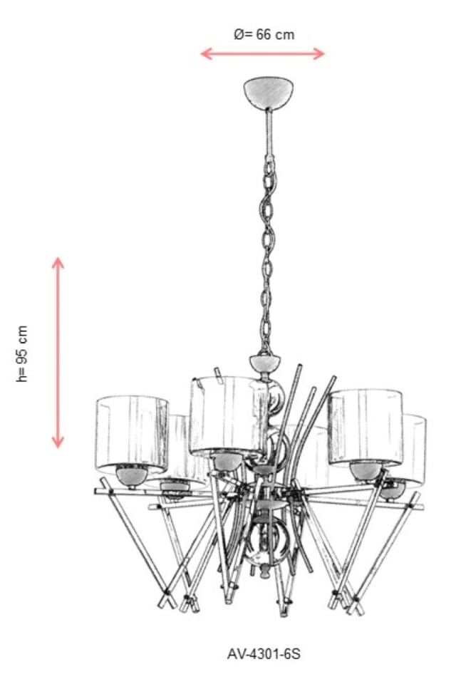 Battle Modern Avize E27 72W 66cm Metal Sarı Avonni-AV-4301-6S