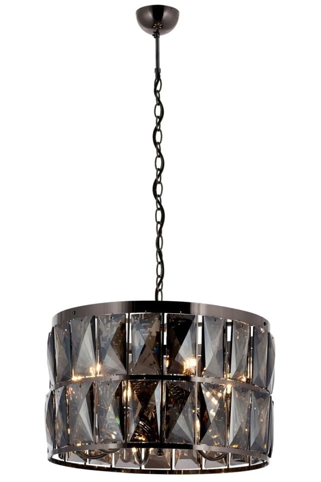Asel Klasik Avize E14 36W 45cm Metal Siyah Avonni-AV-4306-F45