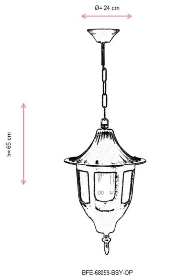 Bahçe Fenerleri E27 12W 24cm Alüminyum Siyah Dorbien-BFE-68059-BSY-OP