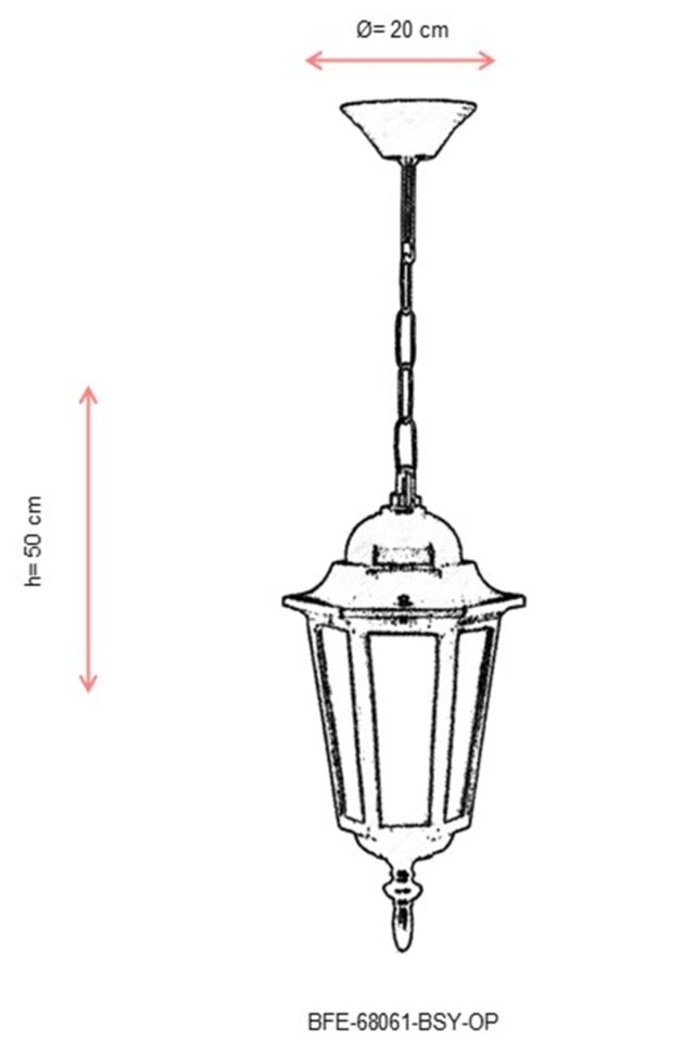 Bahçe Fenerleri E27 12W 20cm Alüminyum Siyah Dorbien-BFE-68061-BSY-OP
