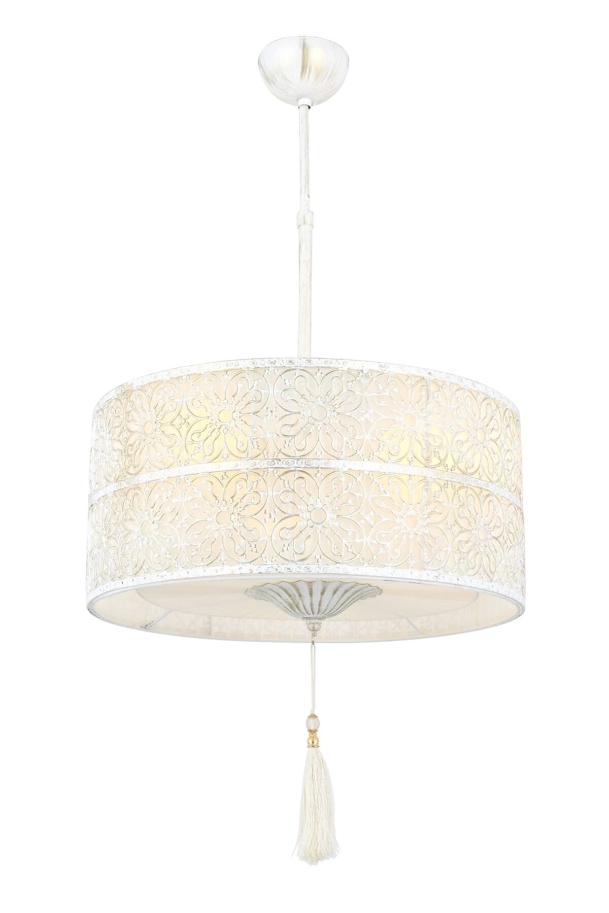 Meryem Modern Avize E27 36W 40cm Metal Beyaz Patina Avonni-AV-4330-3B
