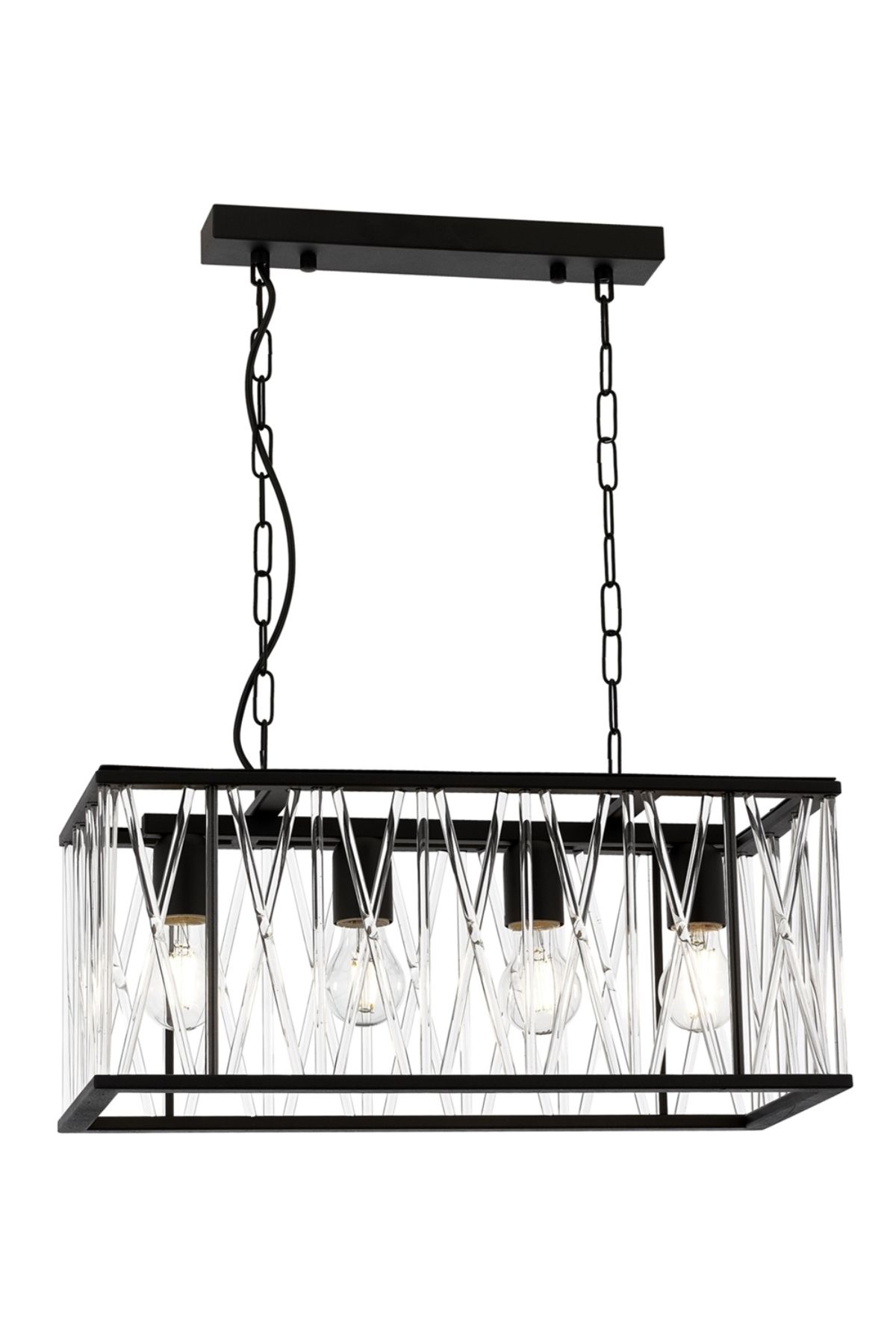 Icıcle Klasik Avize E27 48W 53x23cm Metal Siyah Avonni-AV-4341-BSY-23X53