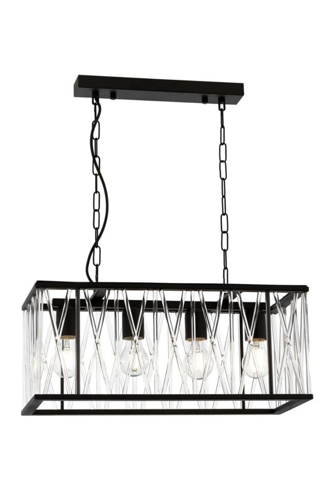 Icıcle Klasik Avize E27 48W 53x23cm Metal Siyah Avonni-AV-4341-BSY-23X53