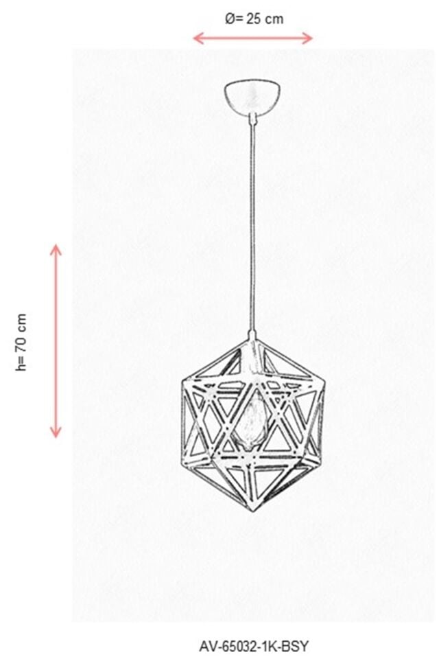 Astral Sarkıt E27 12W 25cm Metal Siyah Avonni-AV-65032-1K-BSY