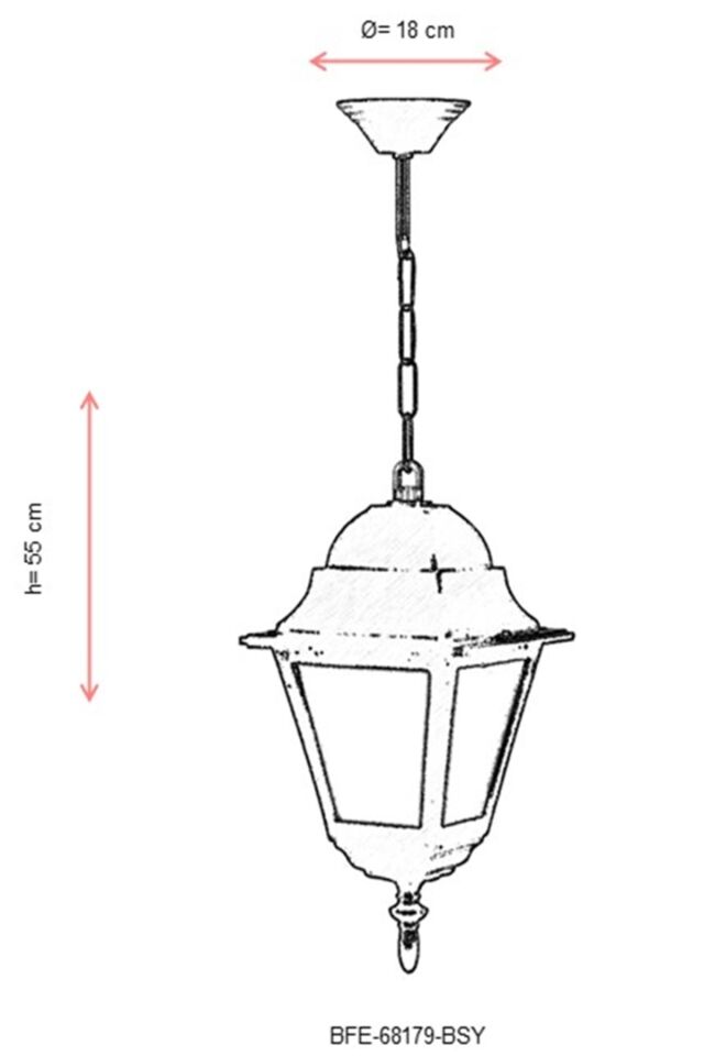 Bahçe Fenerleri E27 12W 18cm ABS Siyah Dorbien-BFE-68179-BSY