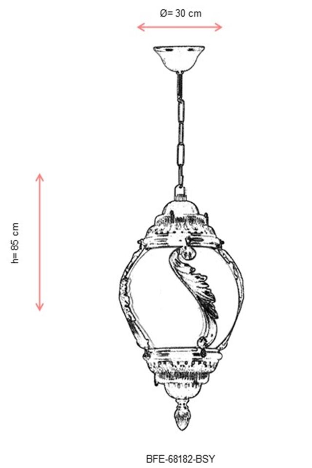 Bahçe Fenerleri E27 12W 30cm ABS Siyah Dorbien-BFE-68182-BSY