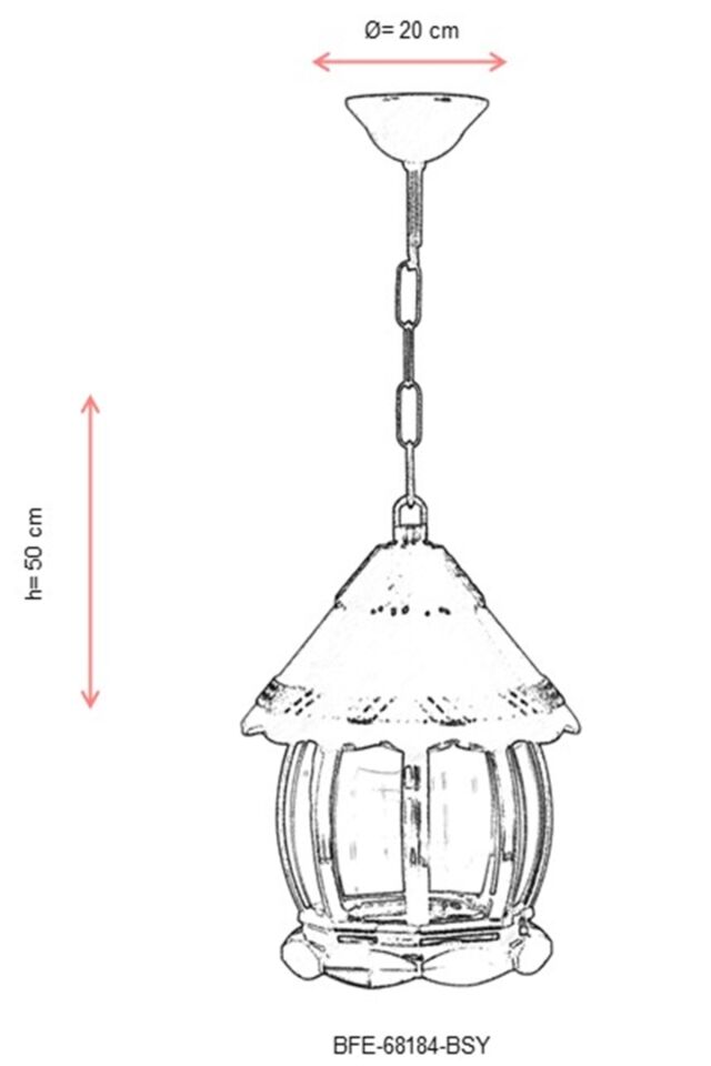 Bahçe Fenerleri E27 12W 20cm ABS Siyah Dorbien-BFE-68184-BSY