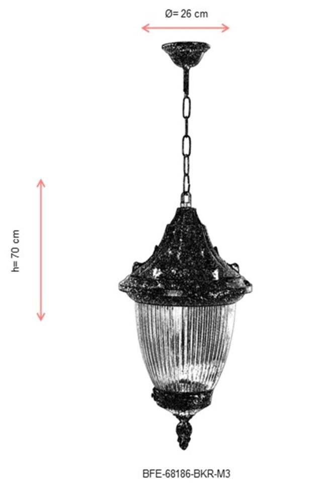 Bahçe Fenerleri E27 12W 26cm ABS Kahverengi Dorbien-BFE-68186-BKR-M3