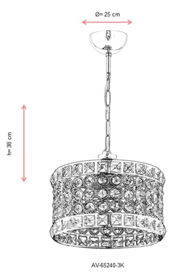 Göz Klasik Avize E27 36W 25cm Metal Krom Dorbien-AV-65240-3K