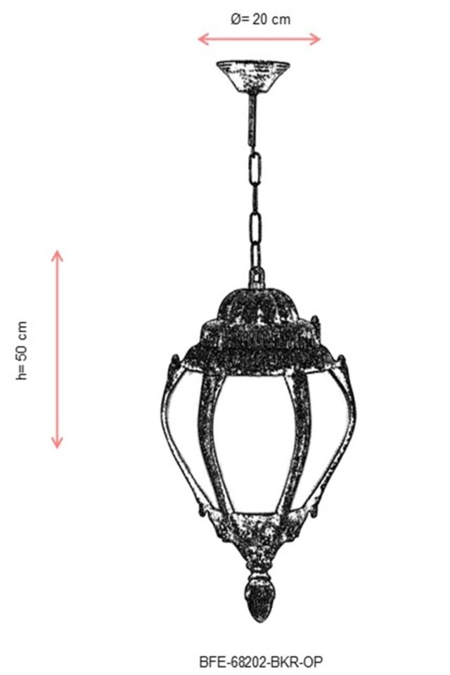 Bahçe Fenerleri E27 12W 20cm ABS Kahverengi Dorbien-BFE-68202-BKR-OP