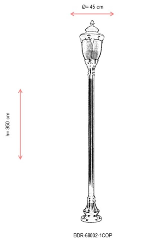 Bahçe Direkleri E27 12W 45cm Alüminyum Kahverengi/Siyah Dorbien-BDR-68002-1COP