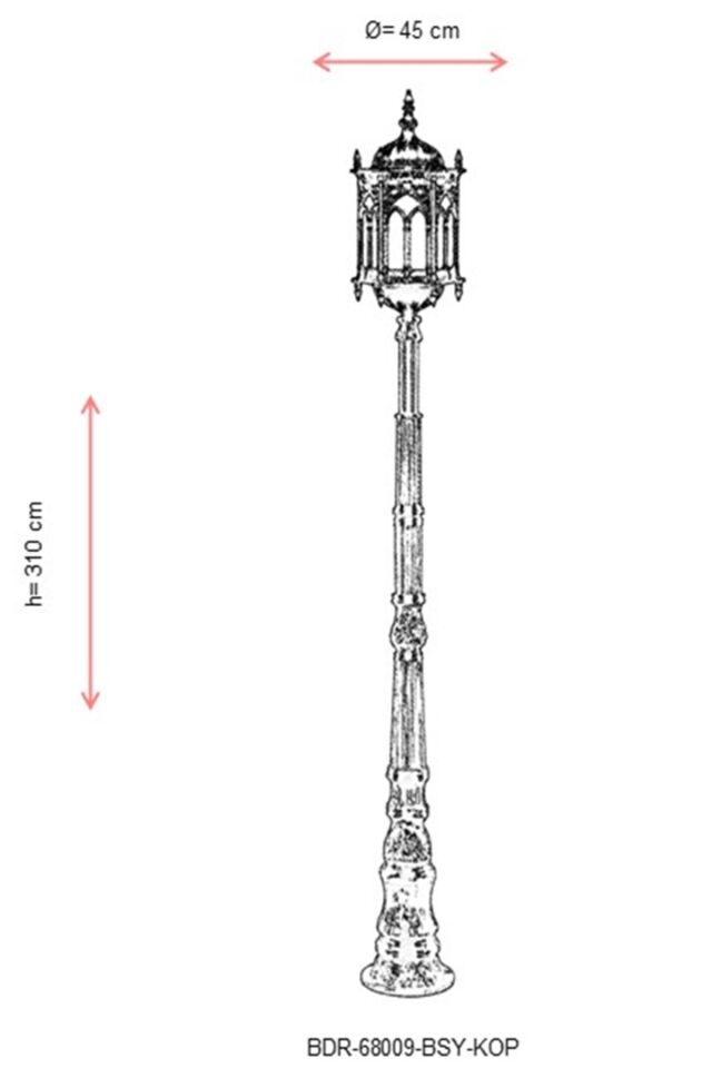 Bahçe Direkleri E27 12W 45cm Alüminyum Yeşil Dorbien-BDR-68009-BSY-KOP