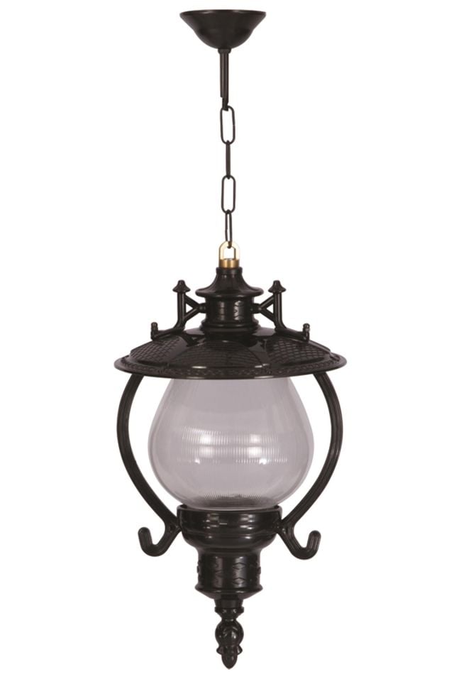 Bahçe Fenerleri E27 12W 25cm ABS Siyah Dorbien-BFE-68205-BSY
