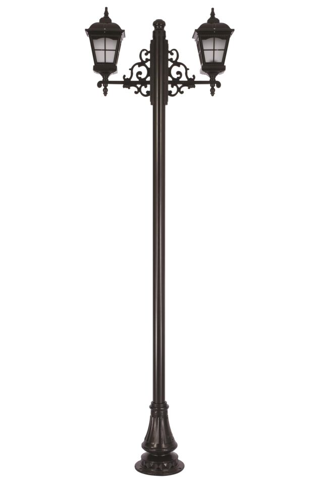 Bahçe Direkleri E27 24W 90x23cm Alüminyum Siyah Dorbien-BDR-68045-2BSY-M1-OP