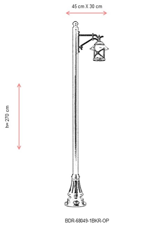 Bahçe Direkleri E27 12W 45x30cm Alüminyum Kahverengi/Siyah Dorbien-BDR-68049-1BKR-OP
