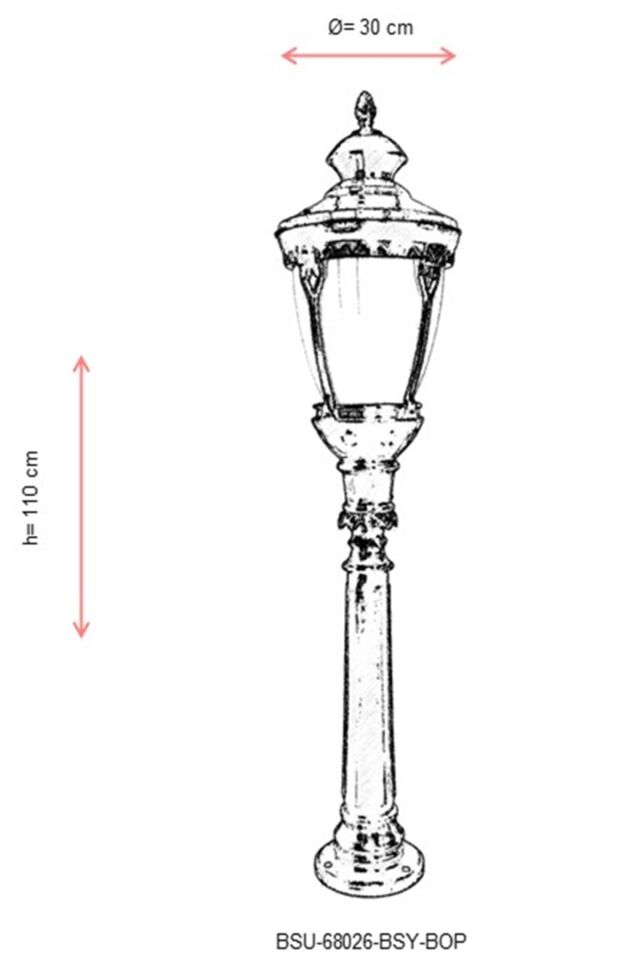 Bahçe Set Üstü Aydınlatma E27 12W 30cm Alüminyum Kahverengi/Siyah Dorbien-BSU-68026-BSY-BOP