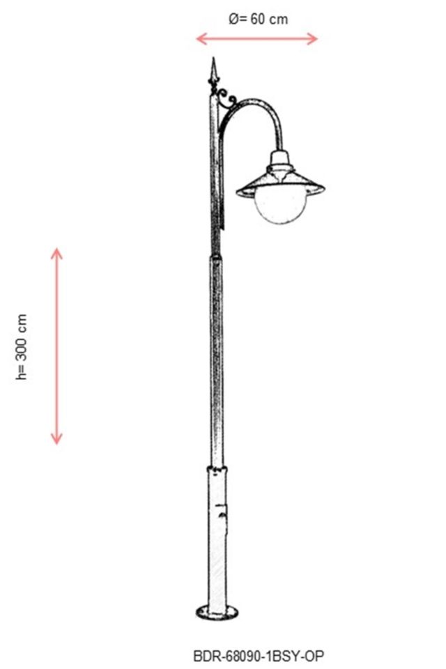 Bahçe Direkleri E27 12W 60cm Alüminyum Siyah Dorbien-BDR-68090-1BSY-OP