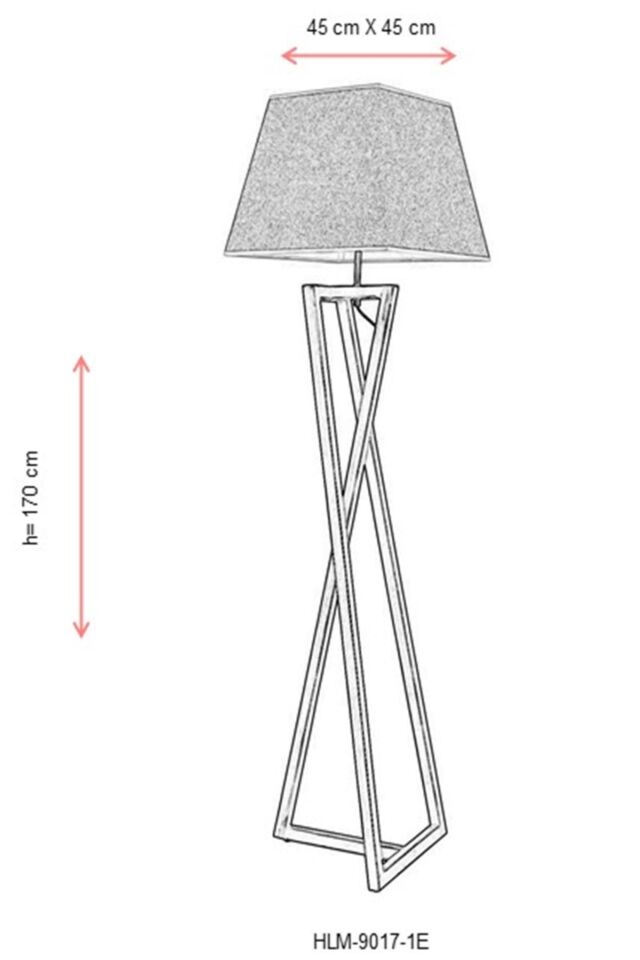 Layla Lambader E27 12W 45x45cm Metal Eskitme Avonni-HLM-9017-1E