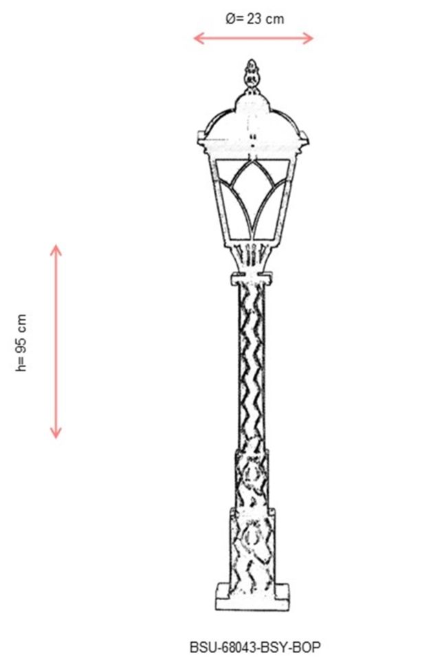 Bahçe Set Üstü Aydınlatma E27 12W 23cm Alüminyum Siyah Dorbien-BSU-68043-BSY-BOP