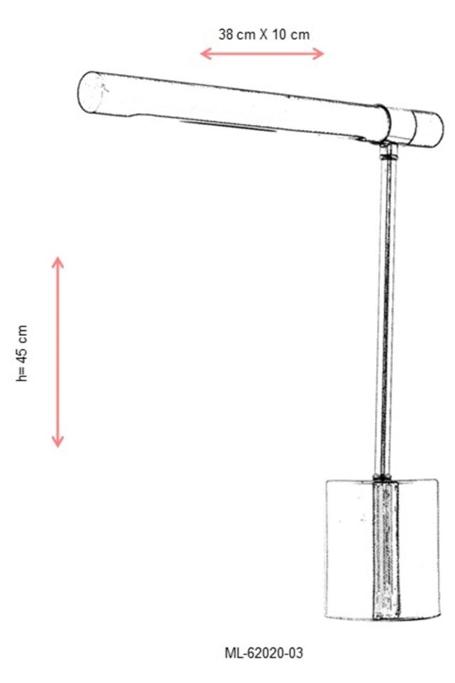 Reader Çalışma Masası Lambası LED 5W 38x10cm Metal Krom Avonni-ML-62020-03