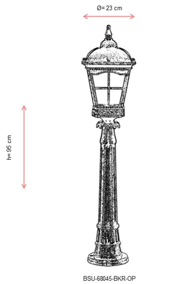 Bahçe Set Üstü Aydınlatma E27 12W 23cm Alüminyum Kahverengi Dorbien-BSU-68045-BKR-OP
