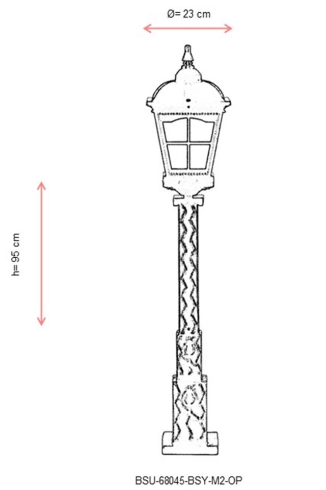 Bahçe Set Üstü Aydınlatma E27 12W 23cm Alüminyum Siyah Dorbien-BSU-68045-BSY-M2-OP