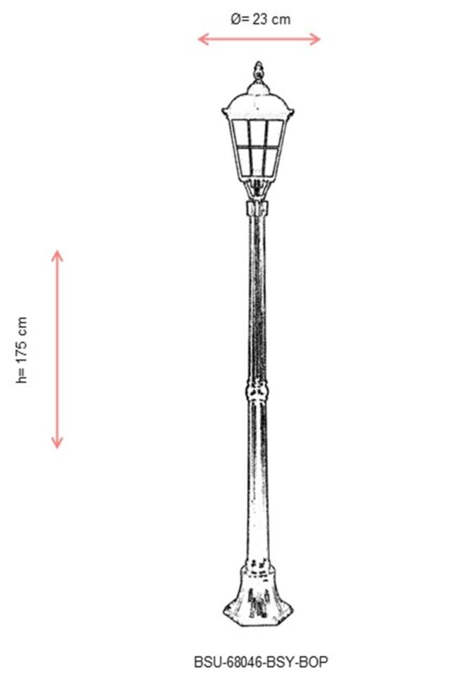 Bahçe Set Üstü Aydınlatma E27 12W 23cm Alüminyum Siyah Dorbien-BSU-68046-BSY-BOP