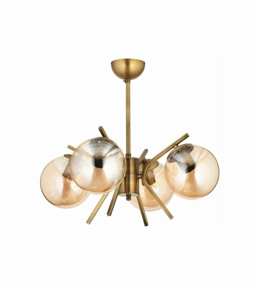 Şeffaf Modern Avize E27 48W 47cm Metal Eskitme Dorbien-FZ-7392-4E