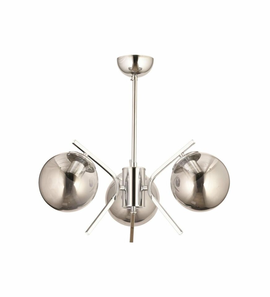 Şeffaf Modern Avize E27 36W 47cm Metal Krom Dorbien-FZ-7392-3K