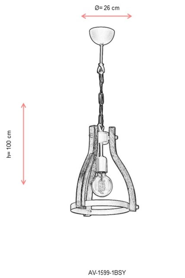 Bella Modern Avize E27 12W 26cm Metal Siyah Avonni-AV-1599-1BSY