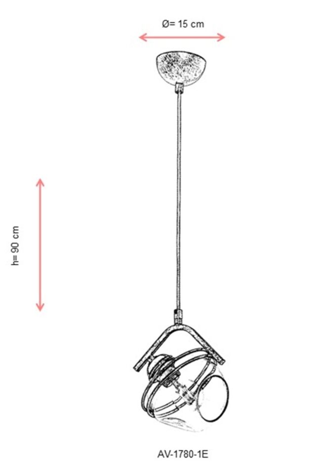 Eliz Modern Avize E27 12W 15cm Metal Eskitme Avonni-AV-1780-1E