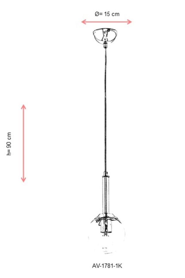 Ada Modern Avize E27 12W 15cm Metal Krom Avonni-AV-1781-1K