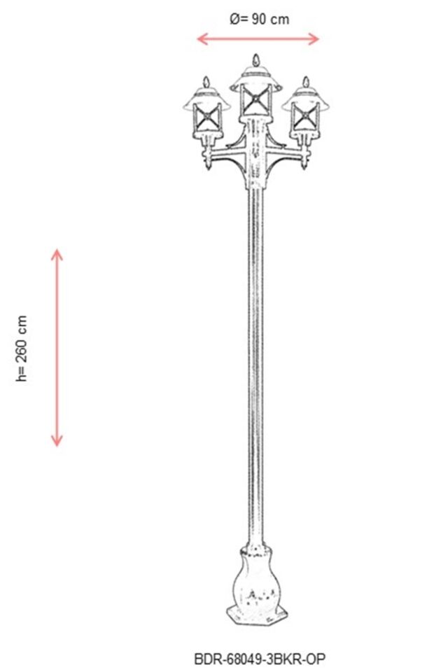 Bahçe Direkleri E27 36W 90cm Alüminyum Sarı/Siyah Dorbien-BDR-68049-3BKR-OP