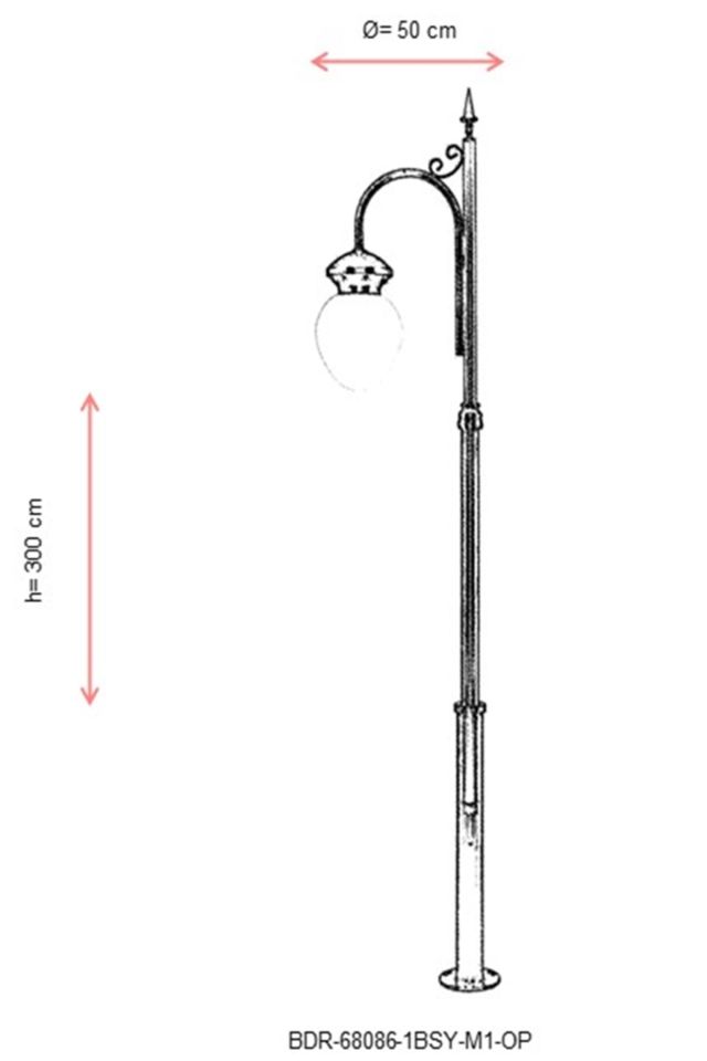 Bahçe Direkleri E27 12W 50cm Alüminyum Siyah Dorbien-BDR-68086-1BSY-M1-OP