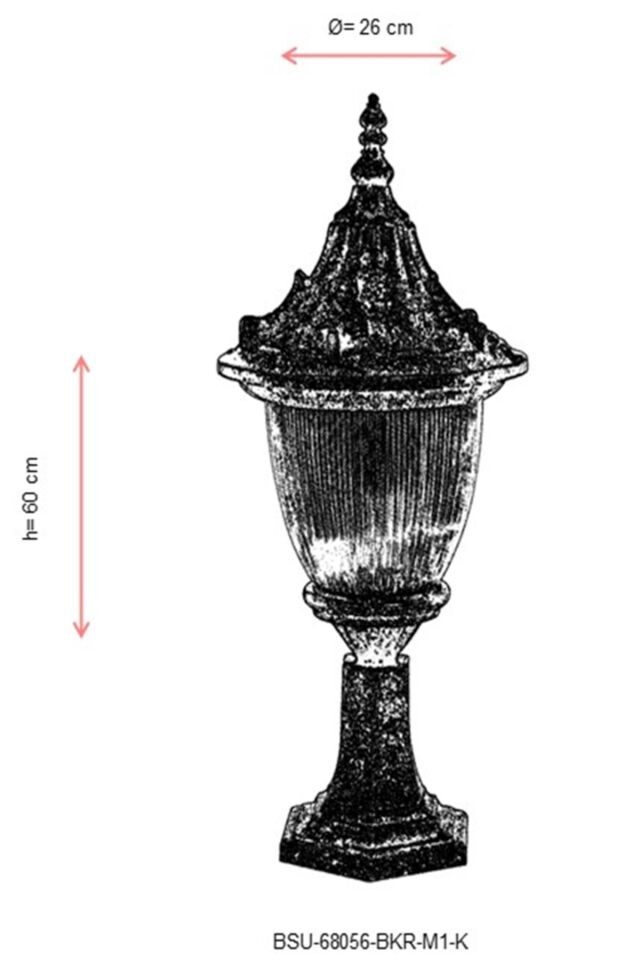 Bahçe Set Üstü Aydınlatma E27 12W 26cm Alüminyum Kahverengi Dorbien-BSU-68056-BKR-M1-K