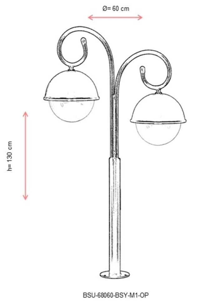 Bahçe Set Üstü Aydınlatma E27 24W 60cm Alüminyum Sarı/Siyah Dorbien-BSU-68060-BSY-M1-OP