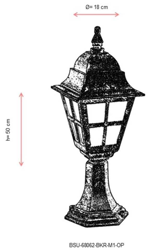 Bahçe Set Üstü Aydınlatma E27 12W 18cm Alüminyum Kahverengi Dorbien-BSU-68062-BKR-M1-OP