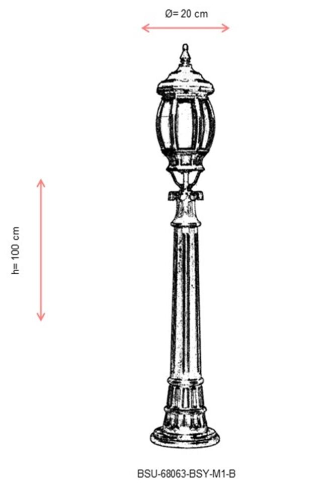 Bahçe Set Üstü Aydınlatma E27 12W 20cm Alüminyum Siyah Dorbien-BSU-68063-BSY-M1-B