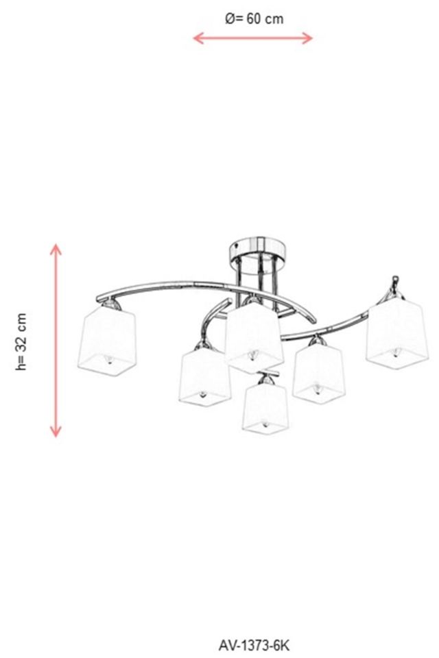 Seda Modern Avize E27 72W 60cm Metal Krom Avonni-AV-1373-6K