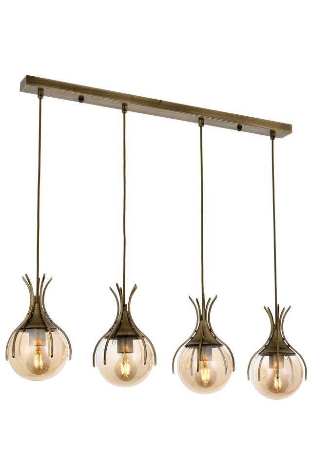 Kasım Modern Avize E27 48W 70x13cm Metal Eskitme Avonni-AV-1766-4EY