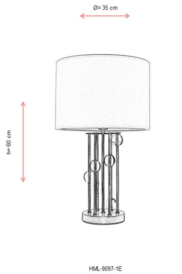 Rento Abajur E27 12W 35cm Metal Eskitme Avonni-HML-9097-1E