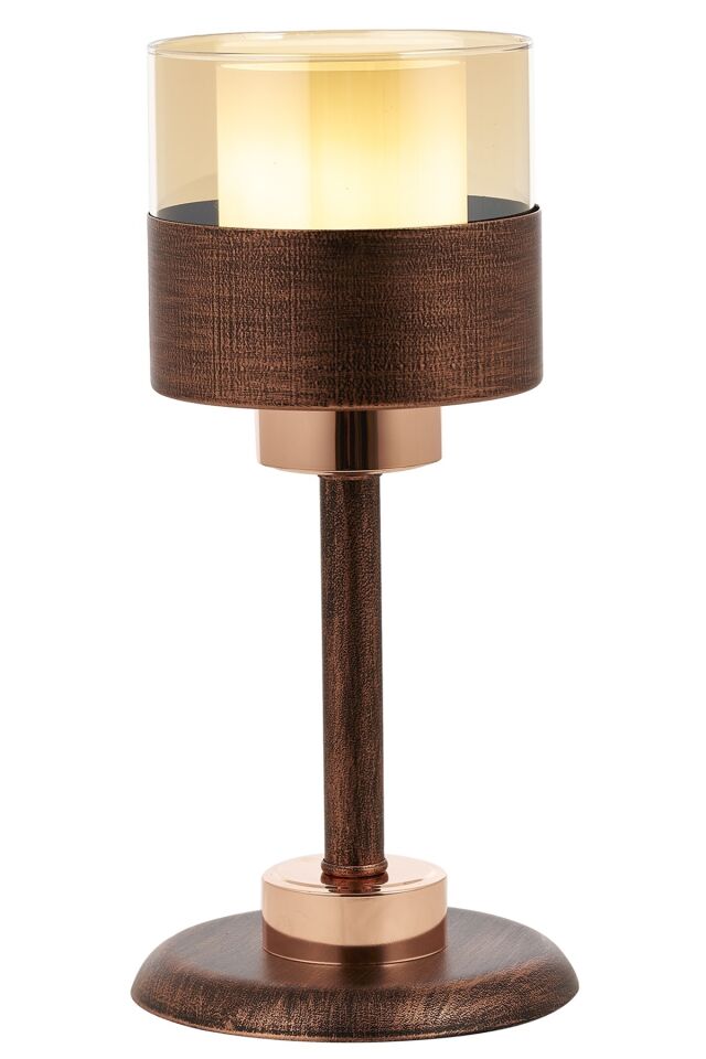 Cabin Çalışma Masası Lambası E27 12W 16cm Metal Bakır Patina Avonni-ML-4288-1CPR