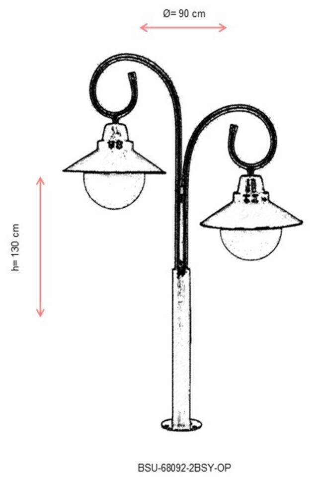 Bahçe Set Üstü Aydınlatma E27 24W 90cm Alüminyum Siyah Dorbien-BSU-68092-2BSY-OP